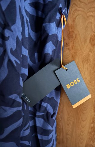 Camisa BOSS Hugo Boss Estampada Azul