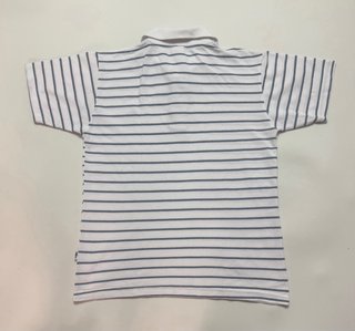 Polo Lacoste Rayas Blancas y Grises