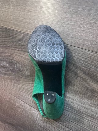 Zapatos H&M Verdes Peep Toe Tacón