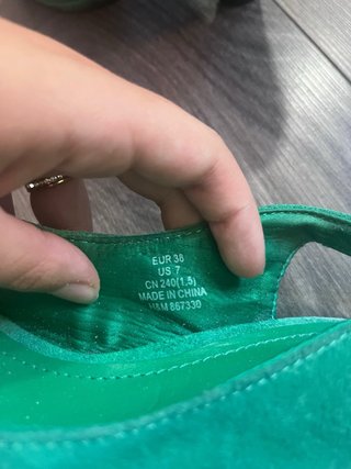 Zapatos H&M Verdes Peep Toe Tacón