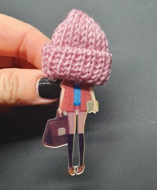 Broche Chica Gorro Rosa y Maleta
