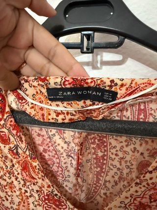 Blusa Zara Woman Estampado Paisley Boho Talla M