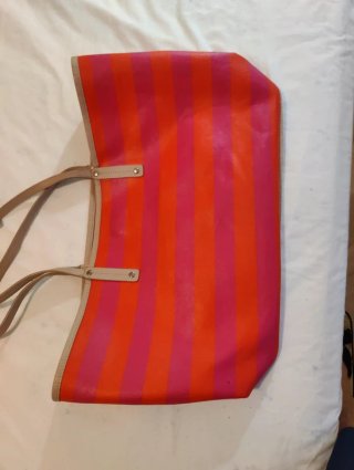 Bolso Tote DKNY Reversible Rojo y Beige