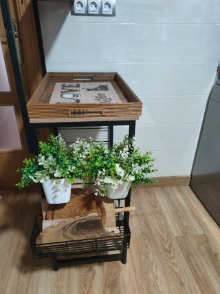 Estantería auxiliar madera y metal