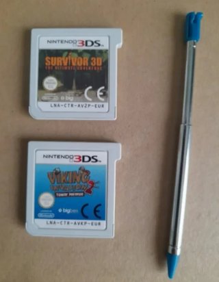 NUEVO.Juegos 3DS:Survivor 3D+Viking Invasion+Lápiz