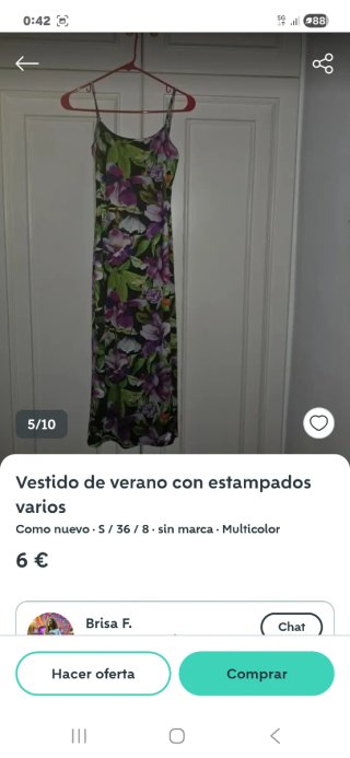 Vestido de verano estampado floral