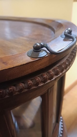 Mueble bar / Mesa camarera madera y cristal