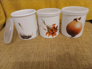 Set 3 Contenitori Ceramica Decorati
