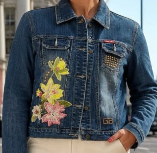 Chaqueta Vaquera Pre-Loved Diseño Catrina