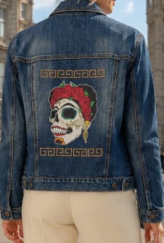 Chaqueta Vaquera Pre-Loved Diseño Catrina