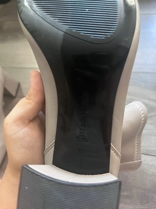 Botines beige tacón cuadrado