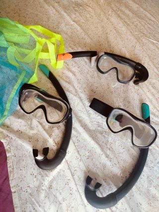 Gafas de buceo y tubo