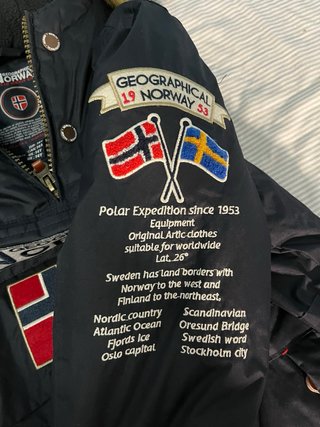 Abrigo Geographical Norway azul con capucha