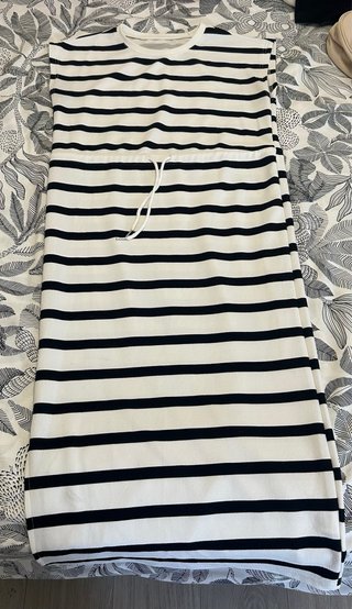Vestido largo rayas blanco y negro