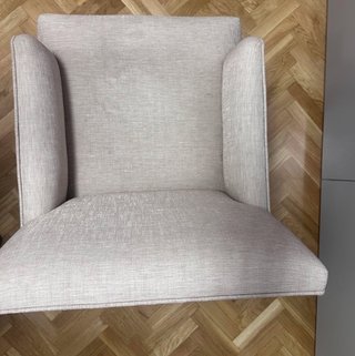 4 butacas comedor tapizadas beige patas madera