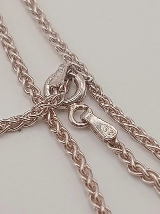 Collana argento spiga grano ciondolo croce granati