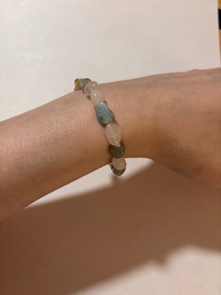 Pulsera de morganita natural | Piedras rodadas