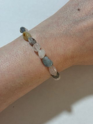 Pulsera de morganita natural | Piedras rodadas