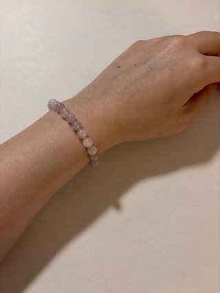 Pulsera de kunzita natural | Cuentas de 6 mm