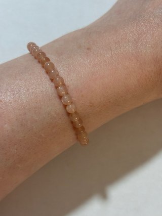 Pulsera de piedra sol natural | Cuentas de 4 mm