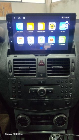 Rádio Mercedes W204 Android 14 + GPS + Carplay