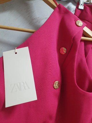 Conjunto Zara Chaleco y Pantalón Rosa