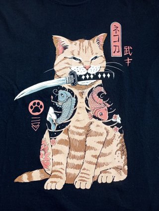 Camiseta Gato Ninja Talla S Unisex