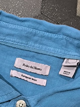 Camisa Lino Pedro del Hierro Azul Talla L