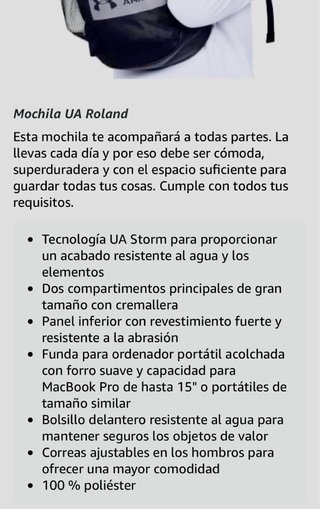 Mochila Under Armour Gris/Negro Poliéster