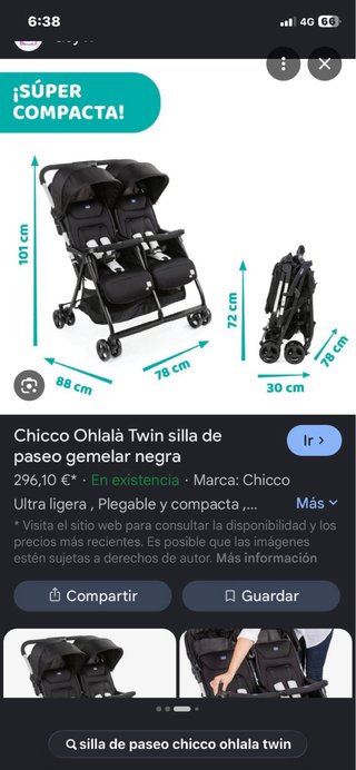 Silla gemelar Chicco oh la la