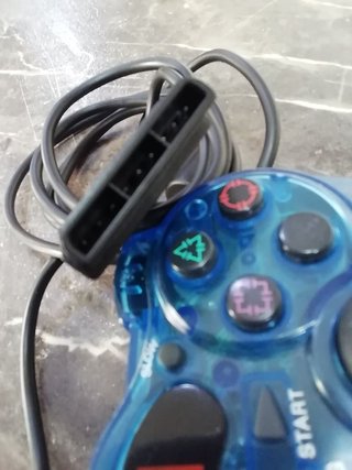 Mando PlayStation 2, azul translúcido