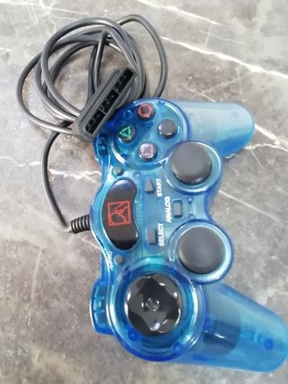 Mando PlayStation 2, azul translúcido