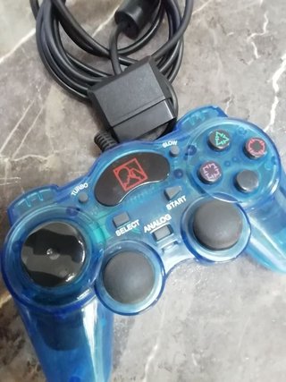 Mando PlayStation 2, azul translúcido