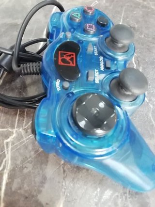 Mando PlayStation 2, azul translúcido