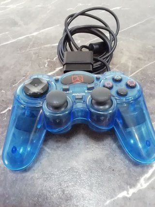 Mando PlayStation 2, azul translúcido