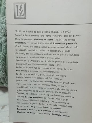 Libro Antología Poética 1924-1952 Rafael Alberti