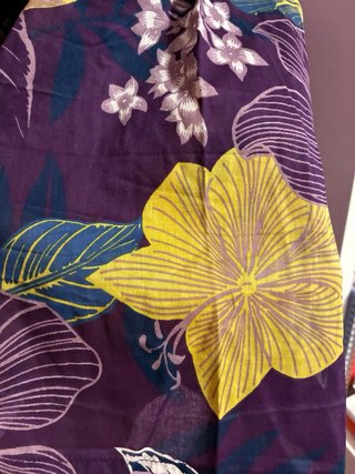 Falda pareo tropical morada y amarilla