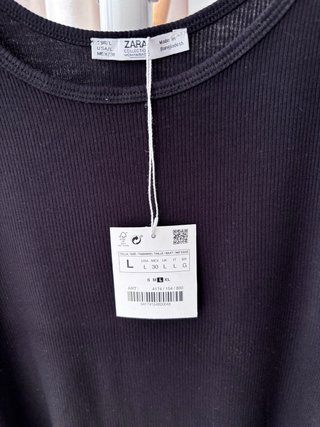 2 Camisetas Zara Talla L Negras y Grises Canalé