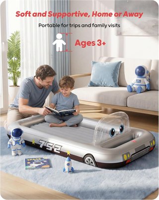 QPAU Cama Inflable Viaje Niños PVC Twin JY007