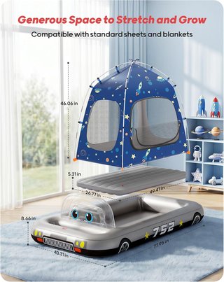 QPAU Cama Inflable Viaje Niños PVC Twin JY007