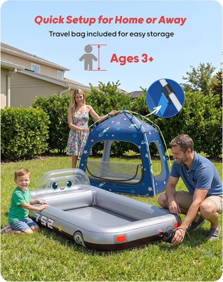 QPAU Cama Inflable Viaje Niños PVC Twin JY007