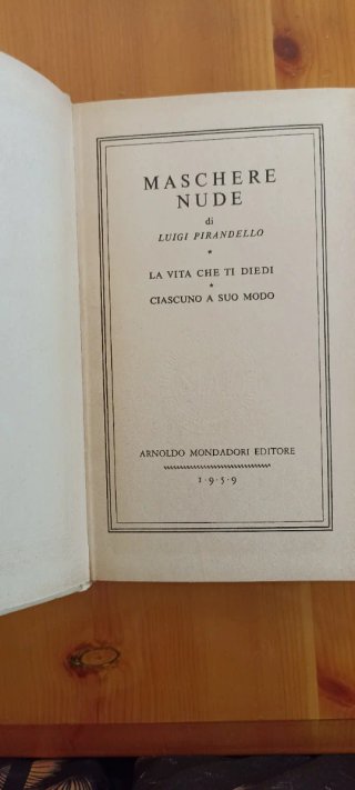 Luigi Pirandello: La vita che ti diedi - Ognuno a