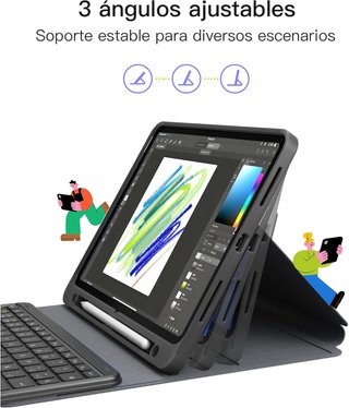 INATECK Funda iPad Teclado Trackpad BT5.3 3Canales