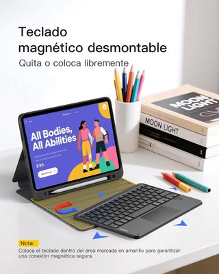 INATECK Funda iPad Teclado Trackpad BT5.3 3Canales