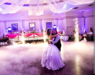 Humo bajo + chispas frías ideal bodas y cumpleaños