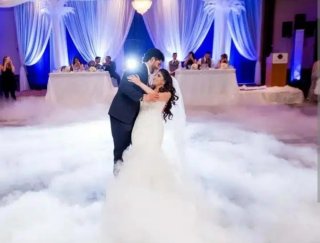 Humo bajo + chispas frías ideal bodas y cumpleaños