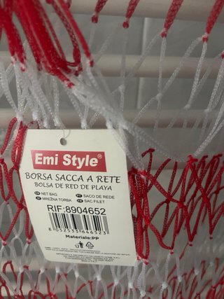Borsa a rete Emi Style rossa e bianca