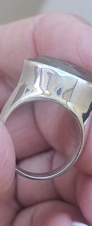 Anillo Plata Circon Limón Ovalado
