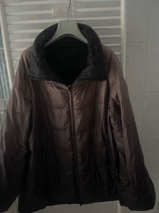 Giaccone nero reversibile marrone