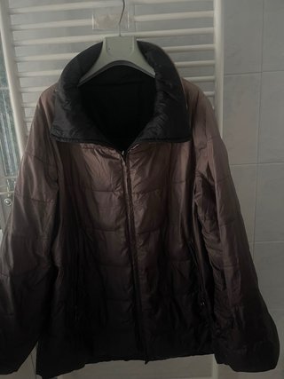 Giaccone nero reversibile marrone